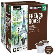 Kirkland Signature French Roast organic dark coffee K-Cup box with pods, 120-count