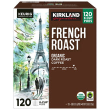 Kirkland Signature French Roast organic dark coffee K-Cup box, 120-count