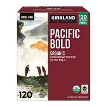Kirkland Signature Pacific Bold organic dark roast K-Cup box, 120 pods