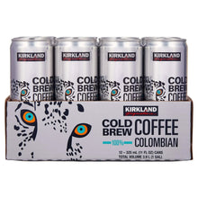 Kirkland cold brew coffee Colombian 12-count can multipack with box label