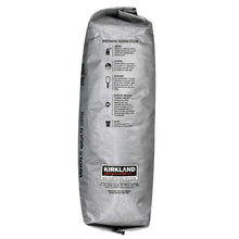 Coffee bag back panel with brewing instructions and whole bean labeling