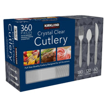 Clear cutlery set box with forks and spoons, 360-piece