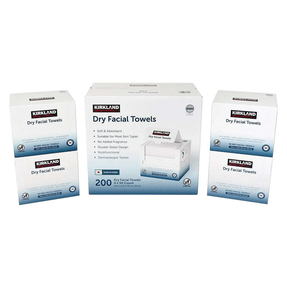 Kirkland Signature Daily Dry Facial Towels, 200-count - USA MEGA SHOP