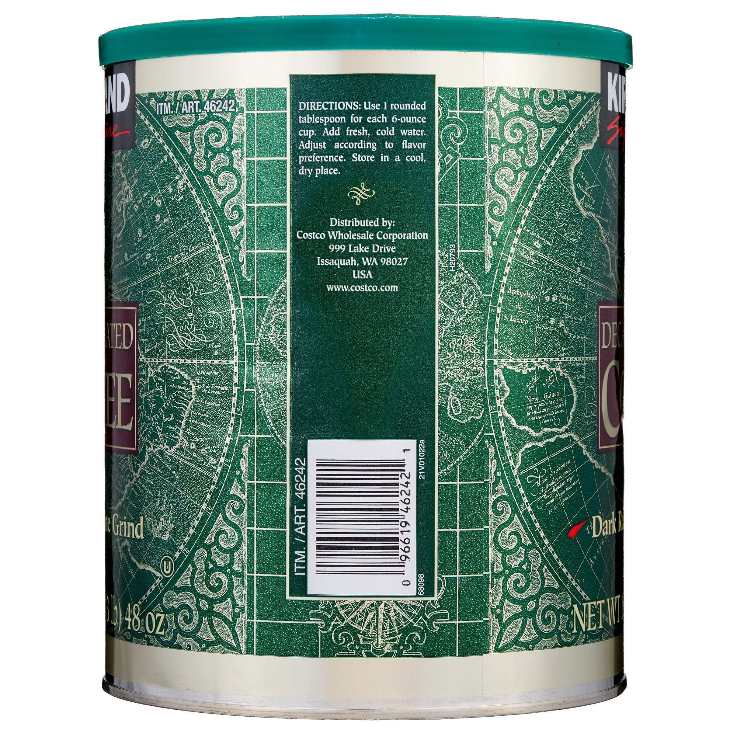 Kirkland Signature Decaffeinated Coffee, Dark Roast, 3 lbs