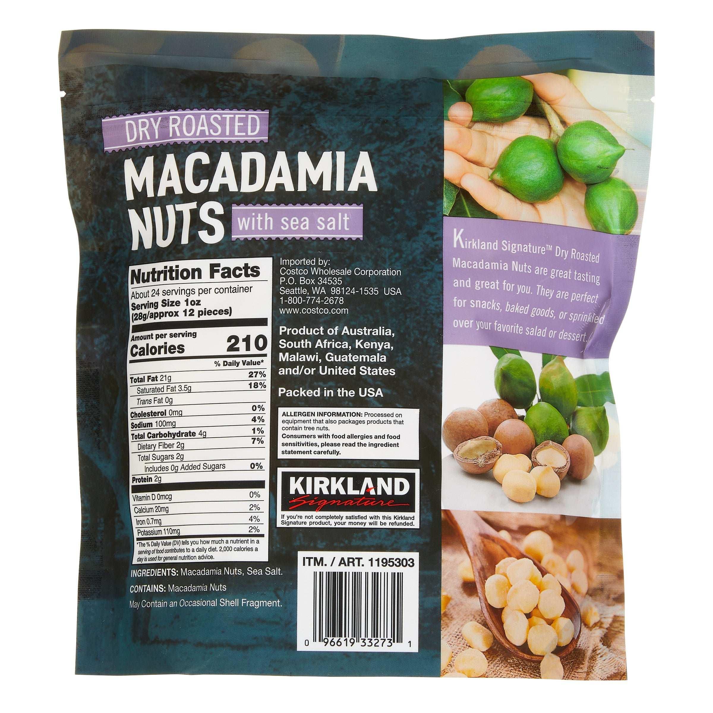 Kirkland Signature Dry Roasted Macadamia Nuts, 1.5 lbs - USA MEGA SHOP