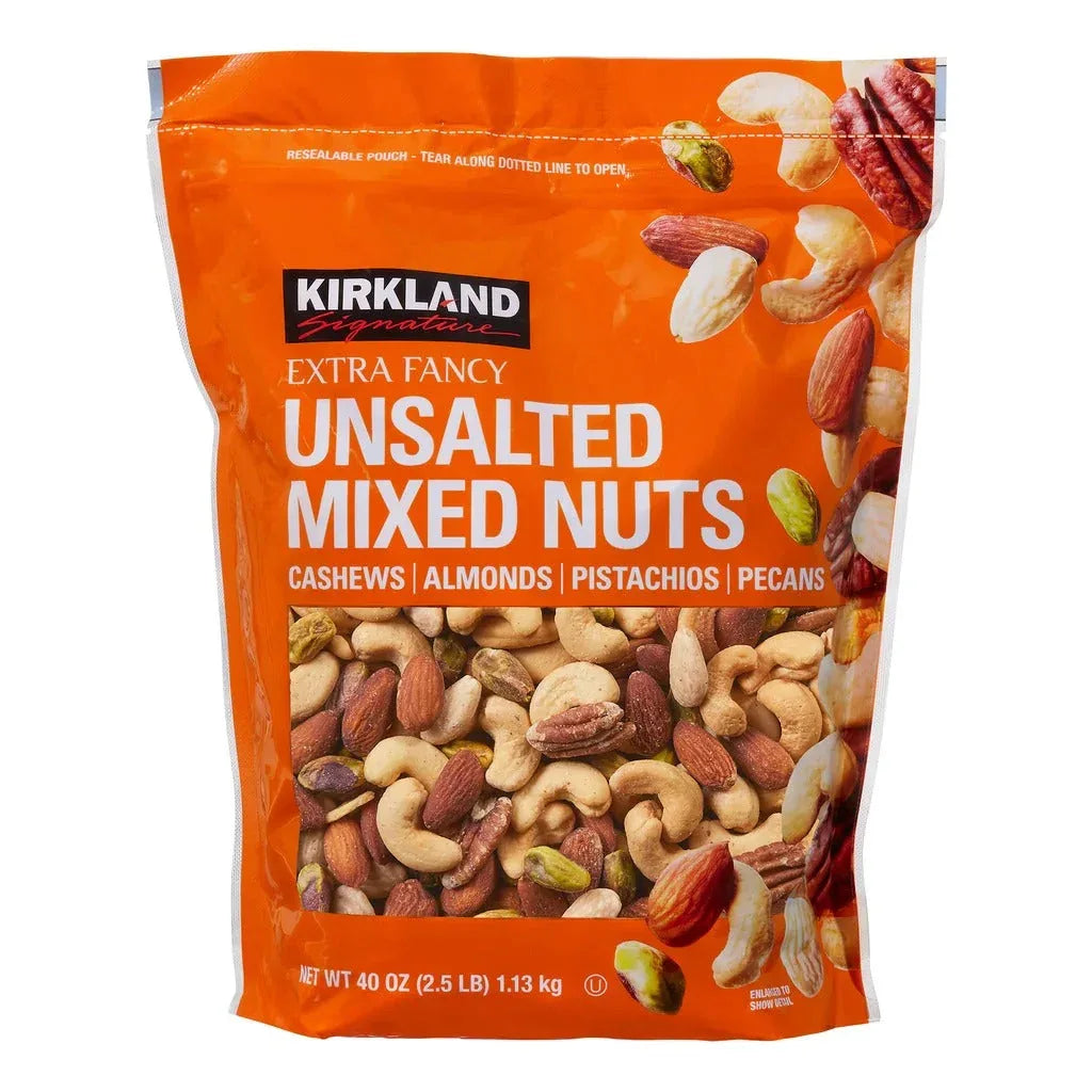 Kirkland Signature Extra Fancy Mixed Nuts, Unsalted, 2.5 lbs - USA MEGA SHOP