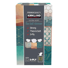 Kirkland Signature Facial Tissue, 3-Ply, 84-count, 12-pack - USA MEGA SHOP