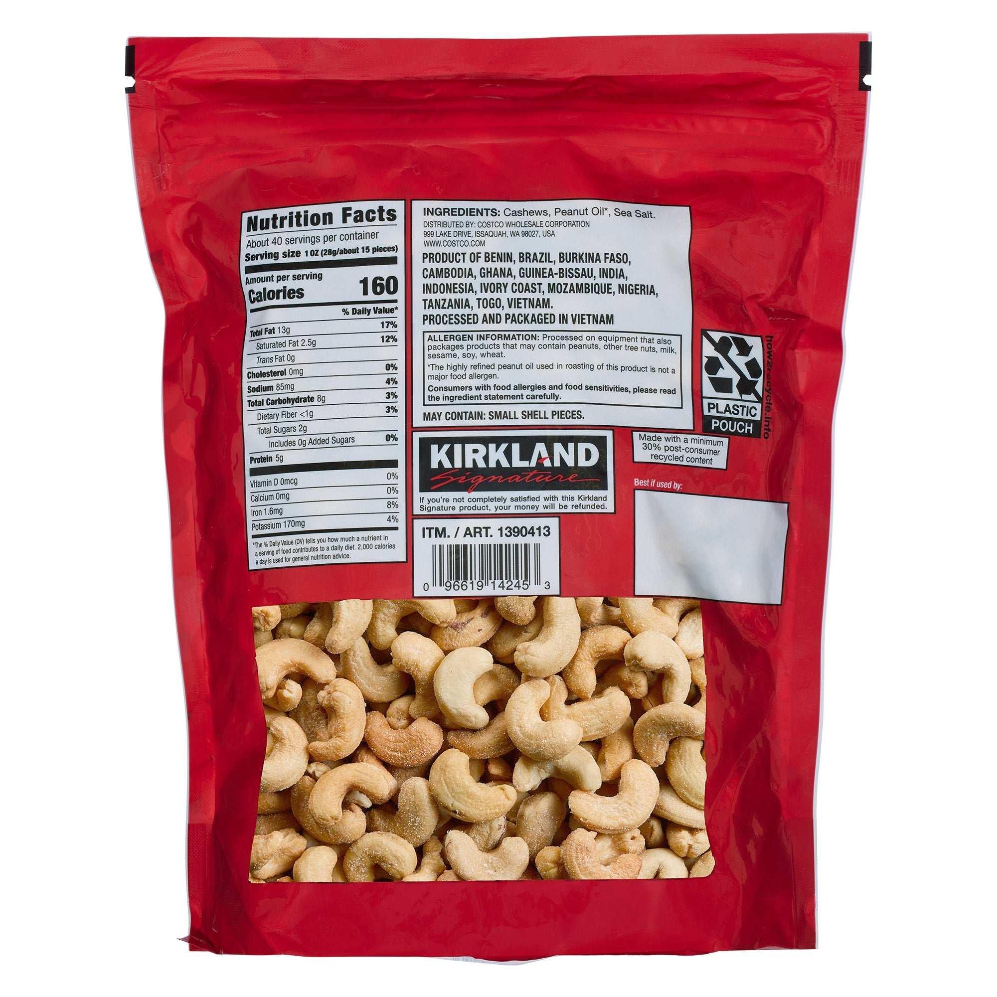 Kirkland Signature Fancy Whole Cashews, 2.5 lbs - USA MEGA SHOP