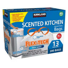 Kirkland Signature scented kitchen drawstring trash bags, Flex-Tech, 13-gallon, 200-count