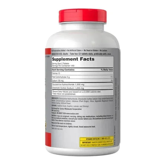 Kirkland Signature Glucosamine & Chondroitin, 280 Tablets - USA MEGA SHOP