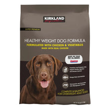 Kirkland Signature healthy weight dog food bag, chicken vegetable front