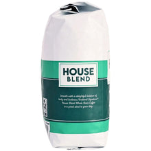 Kirkland Signature House Blend whole bean coffee bag with House Blend label