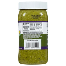 Basil pesto jar back label with nutrition facts and ingredient panel