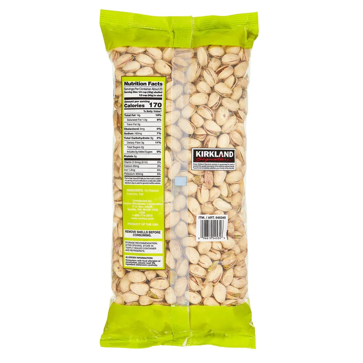 Kirkland Signature In-Shell Pistachios, Salted, 3 lbs - USA MEGA SHOP