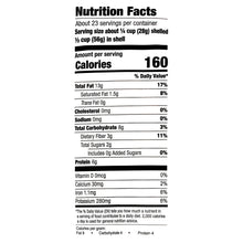 Nutrition Facts panel for unsalted in-shell pistachios with calories and nutrients