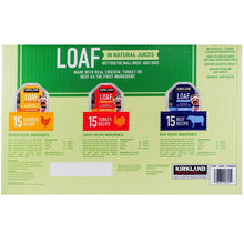 Wet dog food loaf variety pack back panel with nutrition and ingredient information