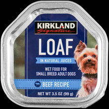 Wet dog food loaf tray, beef recipe in natural juices, small-breed adult dogs