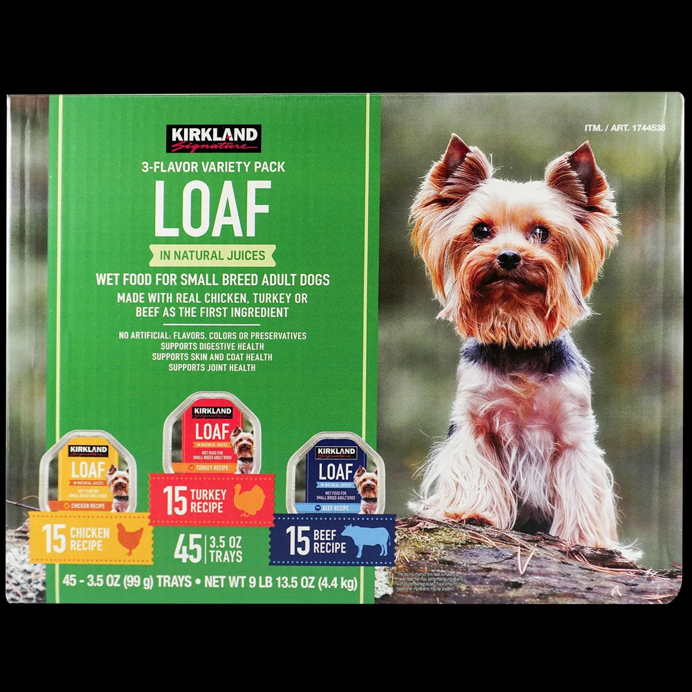 Kirkland Signature Loaf Wet Dog Food, Small Breed Adult Dogs, Variety Pack, 3.5 oz, 45 ct - USA MEGA SHOP