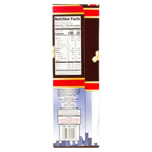 Microwave popcorn box back with Nutrition Facts panel