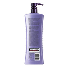 Kirkland Signature moisture shampoo bottle back with barcode and pump