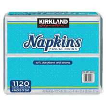 Kirkland Signature paper napkin pack, teal blue, 1-ply 1120 paper napkins