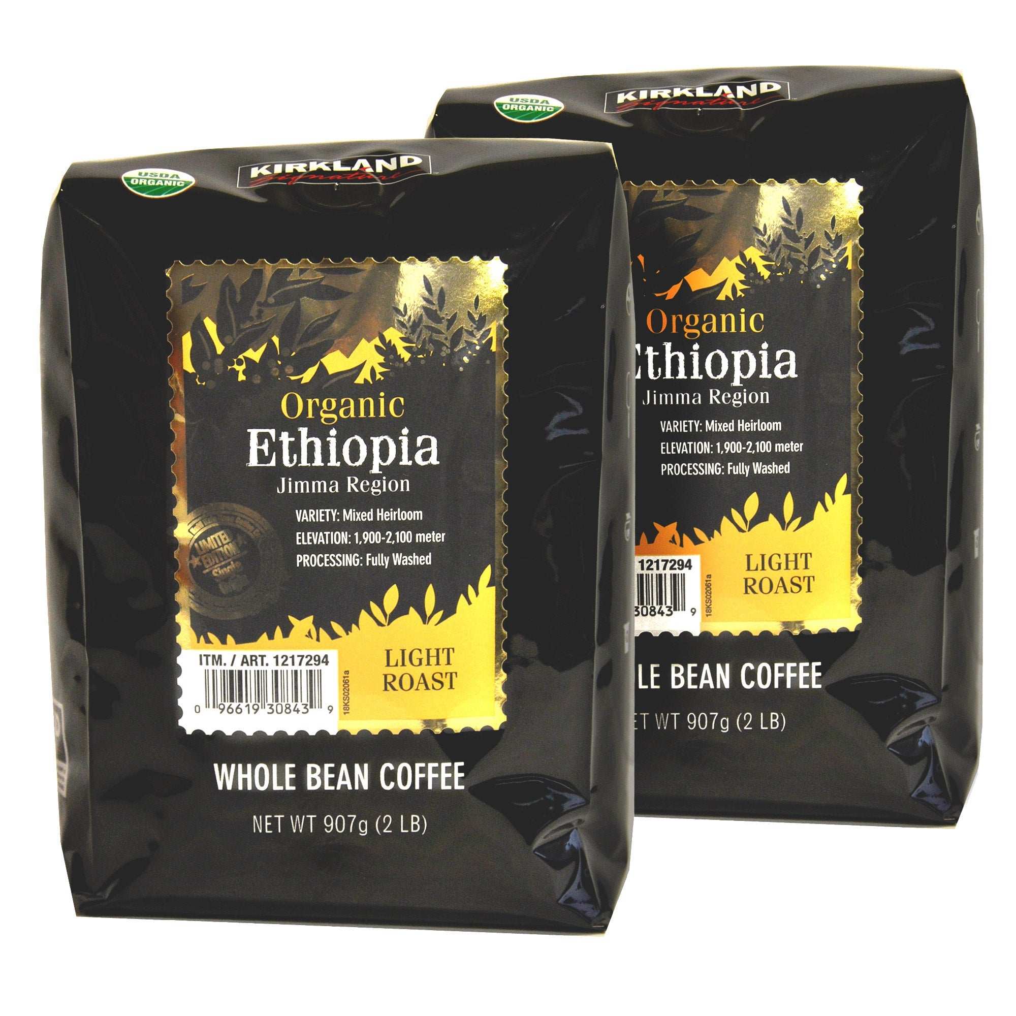 Kirkland Signature Organic Ethiopia Whole Bean Coffee, 2 lbs