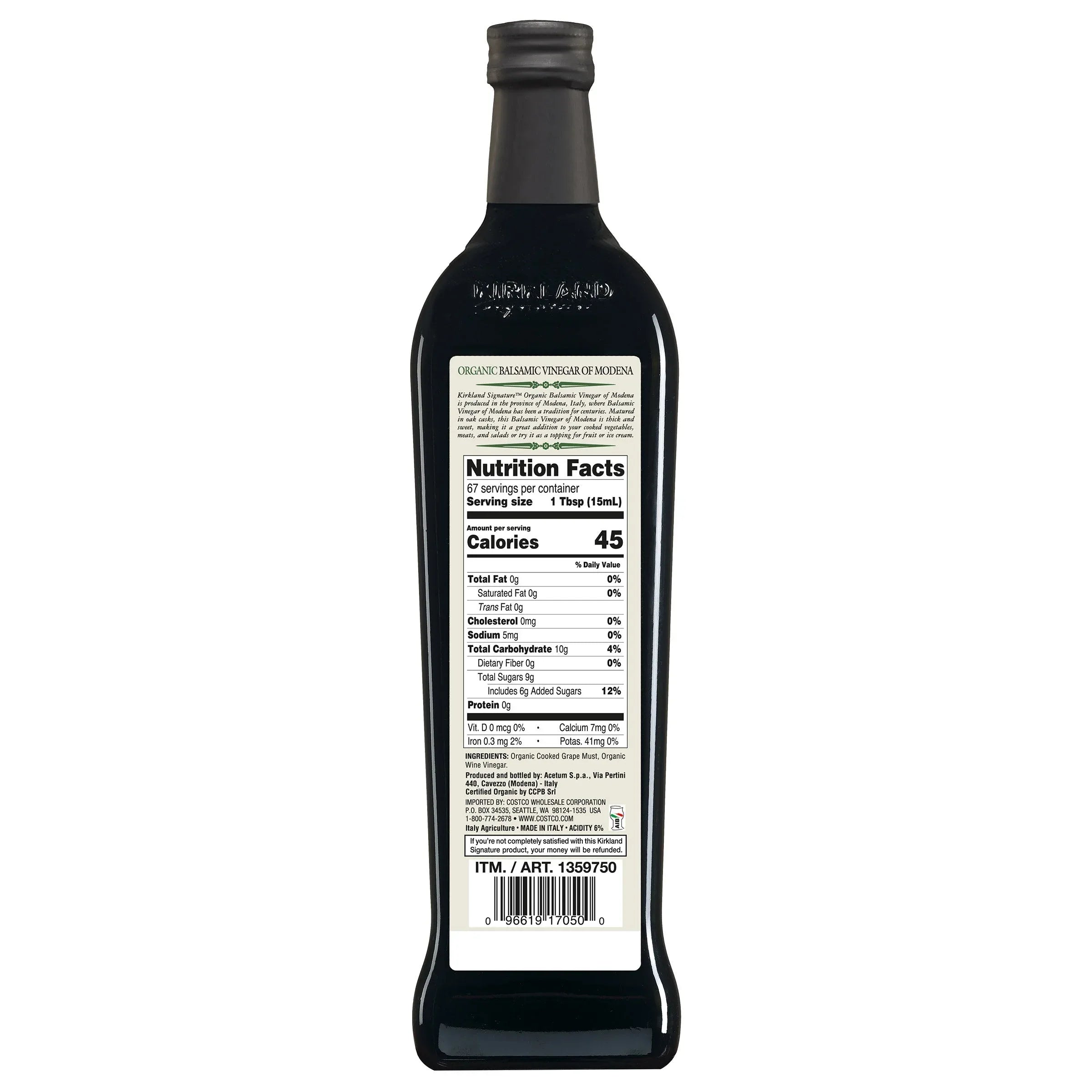 Kirkland Signature Organic Modena Balsamic Vinegar 2-pack (33.8 oz each) - USA MEGA SHOP
