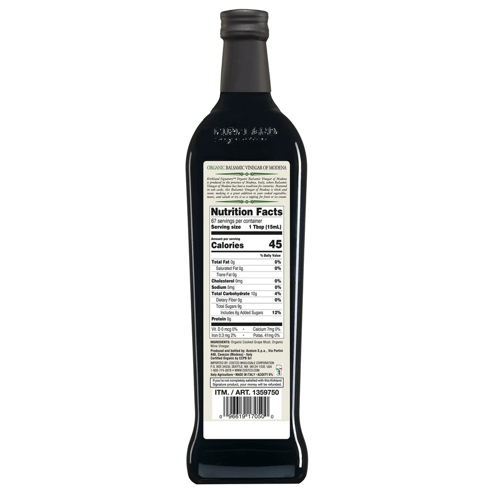 Kirkland Signature Organic Modena Balsamic Vinegar 2-pack (33.8 oz each) - USA MEGA SHOP