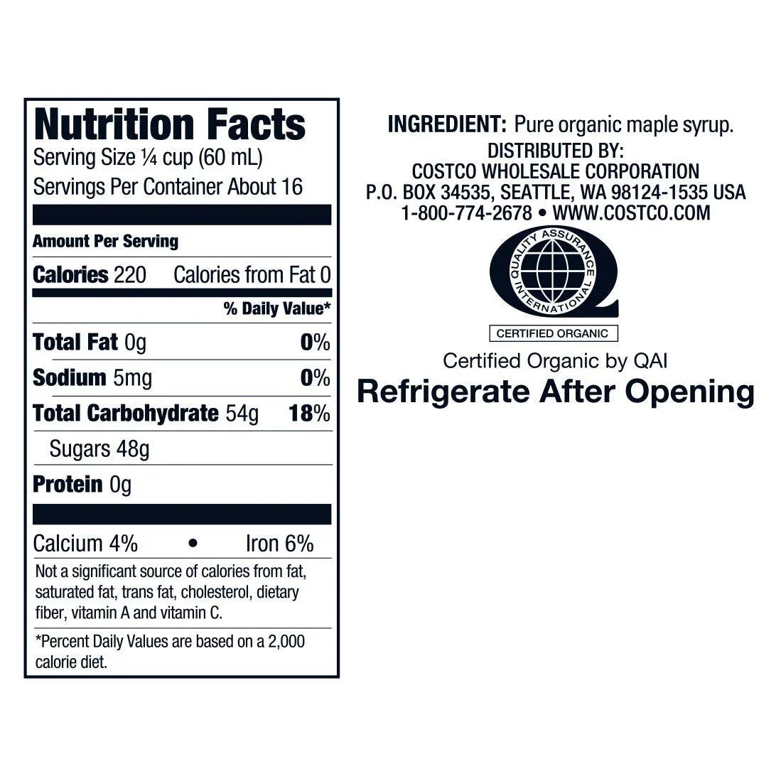 Kirkland Signature Organic Pure Maple Syrup, 33.8 oz - USA MEGA SHOP