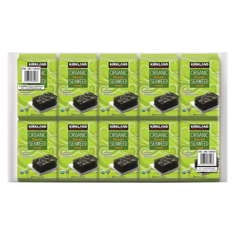 Kirkland Signature Organic Roasted Seaweed, 0.6 oz, 10-count - USA MEGA SHOP