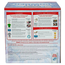 Laundry booster Oxi powder box back with usage directions for stains