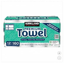 2-ply paper towels multipack, 12 individually wrapped rolls, teal box