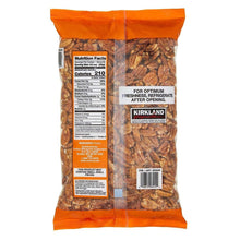 Pecan halves bag back view with nutrition facts and label panel