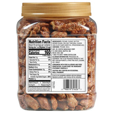 Praline-coated pecan jar back label with ingredients and nutrition facts