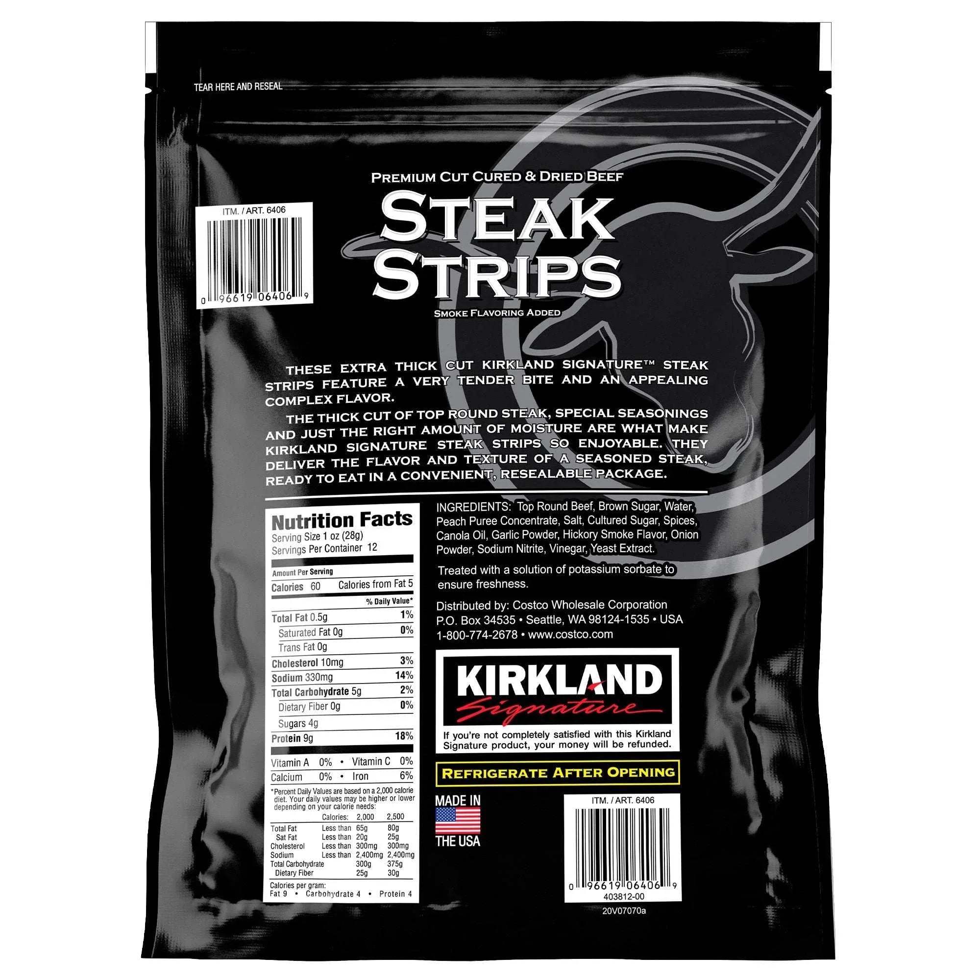 Kirkland Signature Premium Extra Thick Steak Strips, 12 oz - USA MEGA SHOP