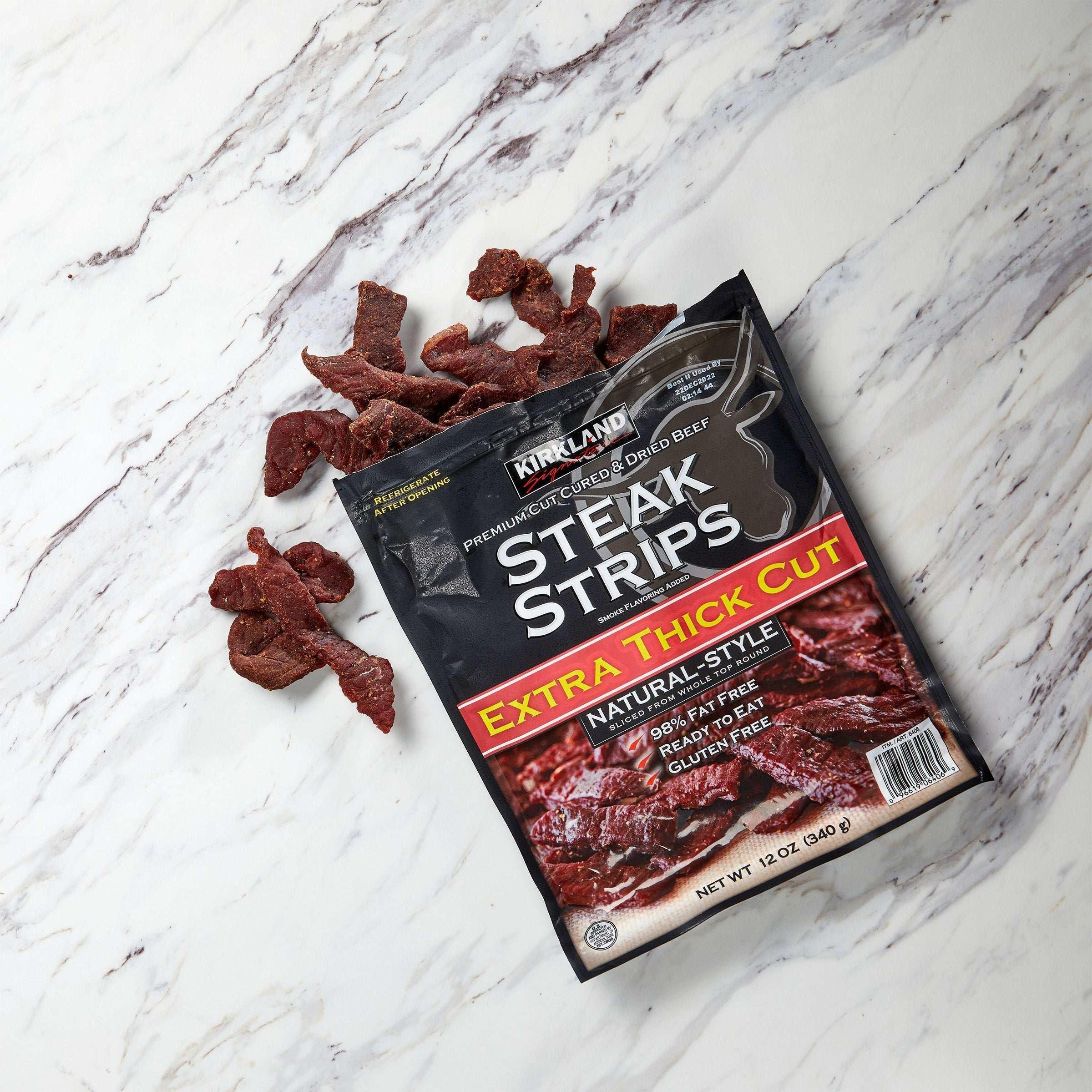 Kirkland Signature Premium Extra Thick Steak Strips, 12 oz