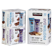 Two protein bar variety pack boxes side by side