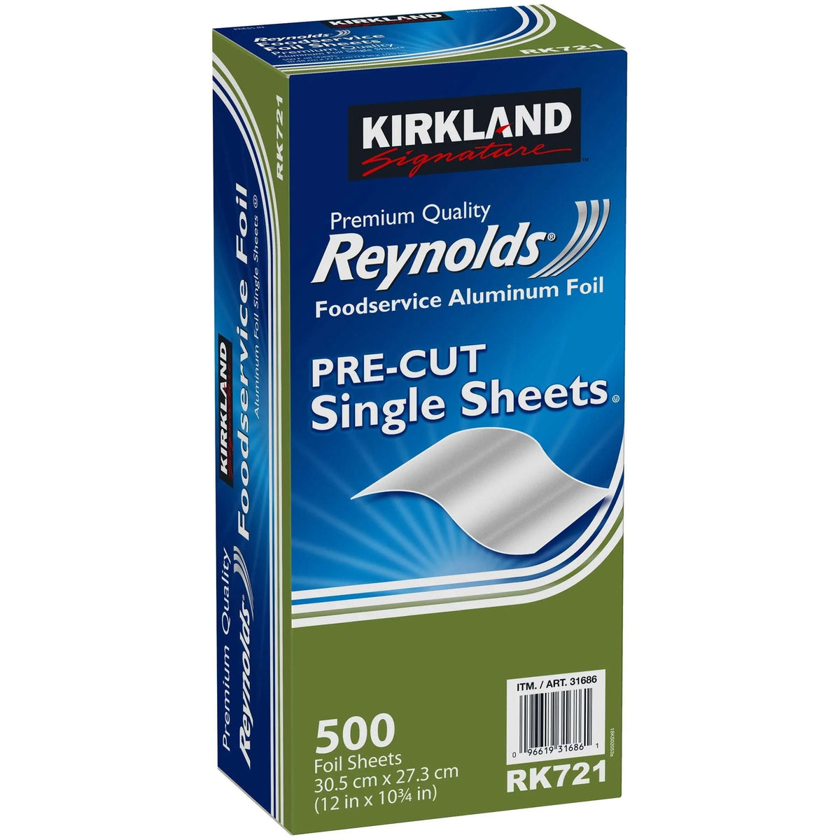 Kirkland Signature Reynolds Foodservice Aluminum Foil, Pre-Cut Single Sheets, 500-count - USA MEGA SHOP