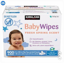 Baby wipes box with Fresh Spring scent, 900-count, flip-top lid