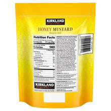 Honey mustard snack mix pouch back with Nutrition Facts and barcode