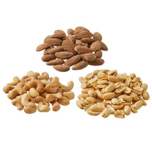 Assorted snacking nuts, including peanuts, almonds, and cashews