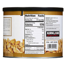 Peanut can back panel with Nutrition Facts and ingredients