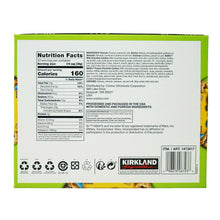Trail Mix snack packs box back with nutrition facts panel and icons