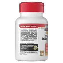 Joint health supplement bottle, red cap, white label with supplement facts panel