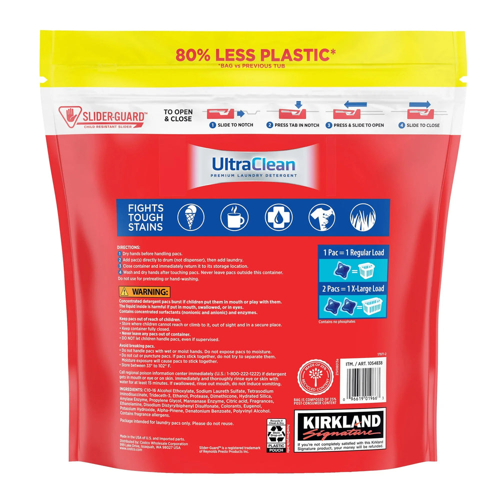 Kirkland Signature Ultra Clean HE Laundry Detergent Pacs, 152-count - USA MEGA SHOP