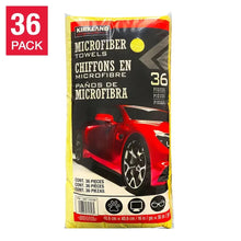 Yellow microfiber towels 36-pack in retail bag