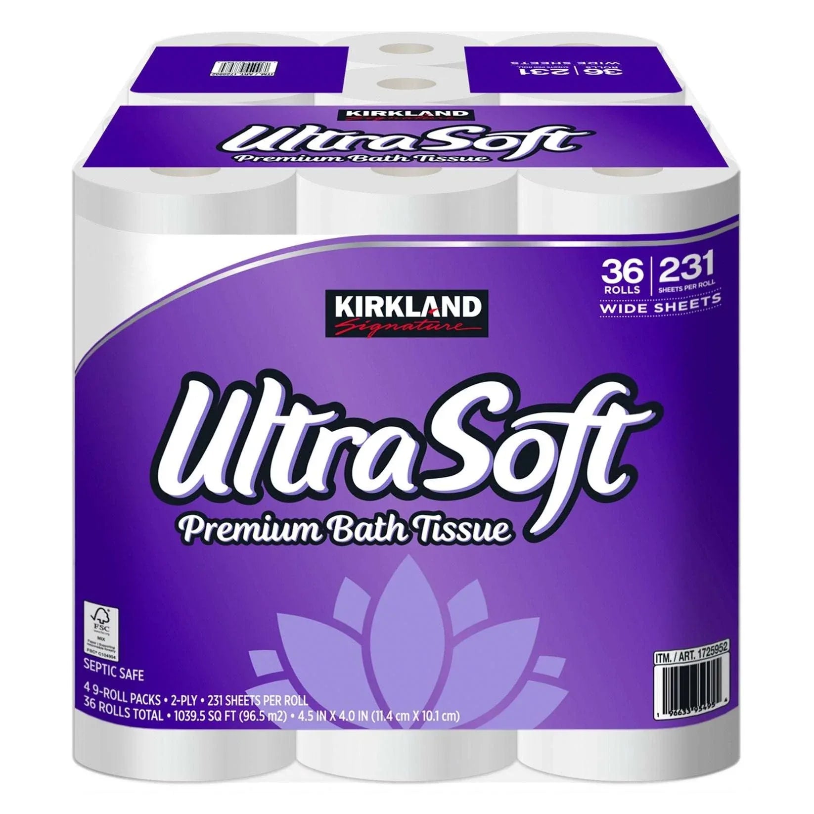 Kirkland Signature Ultra Soft Bath Tissue, 2-Ply, 231 Sheets, 36 Rolls - USA MEGA SHOP