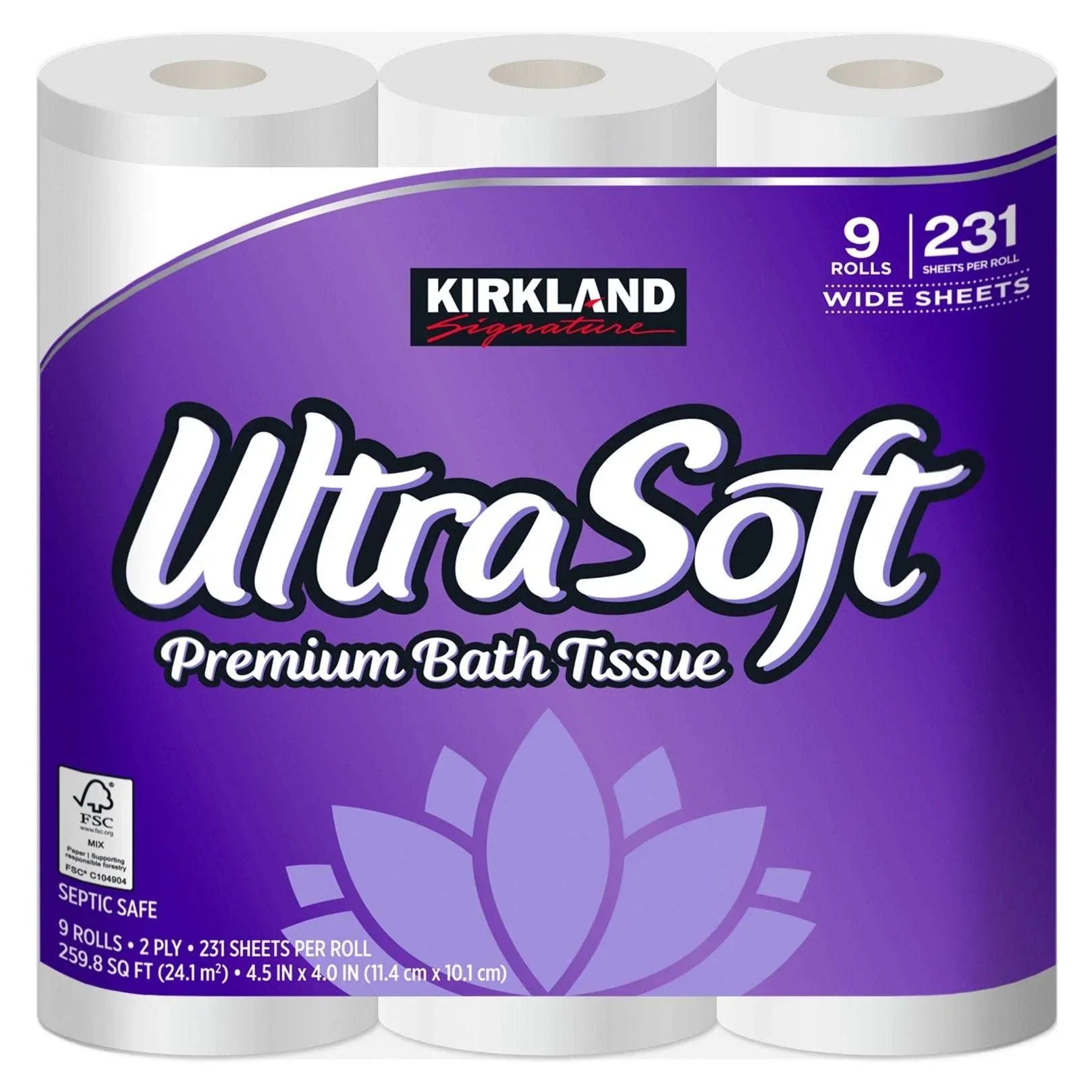 Kirkland Signature Ultra Soft Bath Tissue, 2-Ply, 231 Sheets, 36 Rolls - USA MEGA SHOP