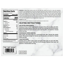 Egg bites package back with nutrition facts and heating instructions panel