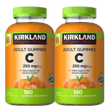Kirkland Signature adult vitamin C gummies bottle with lime green cap